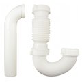 Waxman Consumer Products Waxman Consumer Products Group White Plastic Kitchen Wall Flexible J-Bend Drain 7680500